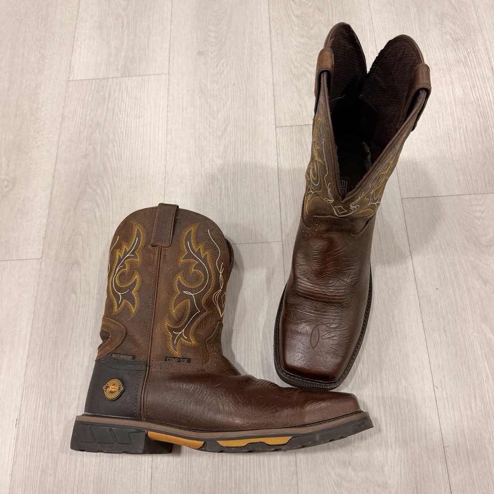 Justin WK4625 Mens 13D Joist Waterproof Composite Toe Work Boots Brown Western